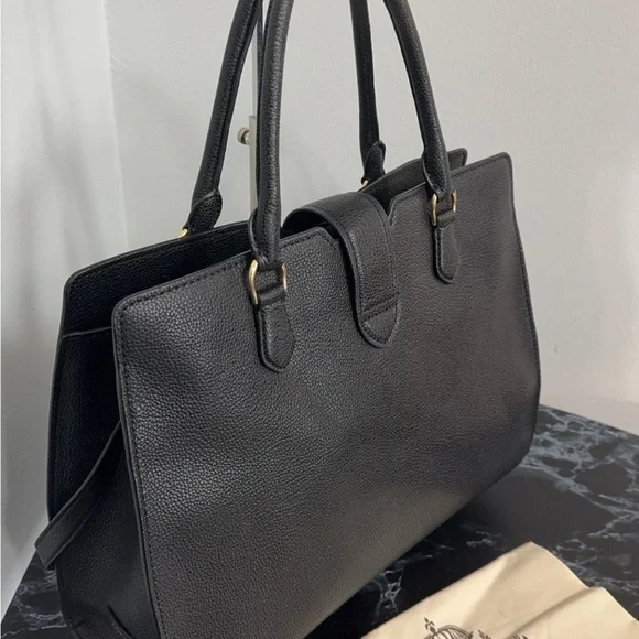 LAUREN RALPH LAUREN Large Bag Leather Black Carryover Laptop Satchel AUTHENTIC - Picture 11 of 16